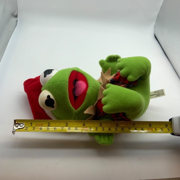 VTG Jim Henson Baby Kermit the Frog Christmas Santa Elf Muppet Plush Doll 1987 - Picture 14 of 14